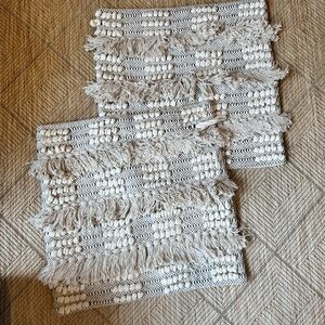 Set of 2 Textured Fringe Throw Pillow Covers 18x18